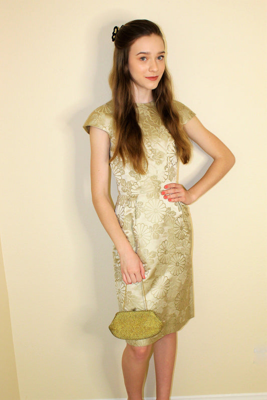 Shimmering Vintage Dynasty couture 60s Cocktail dress Made by Dynasty in Hong Kong