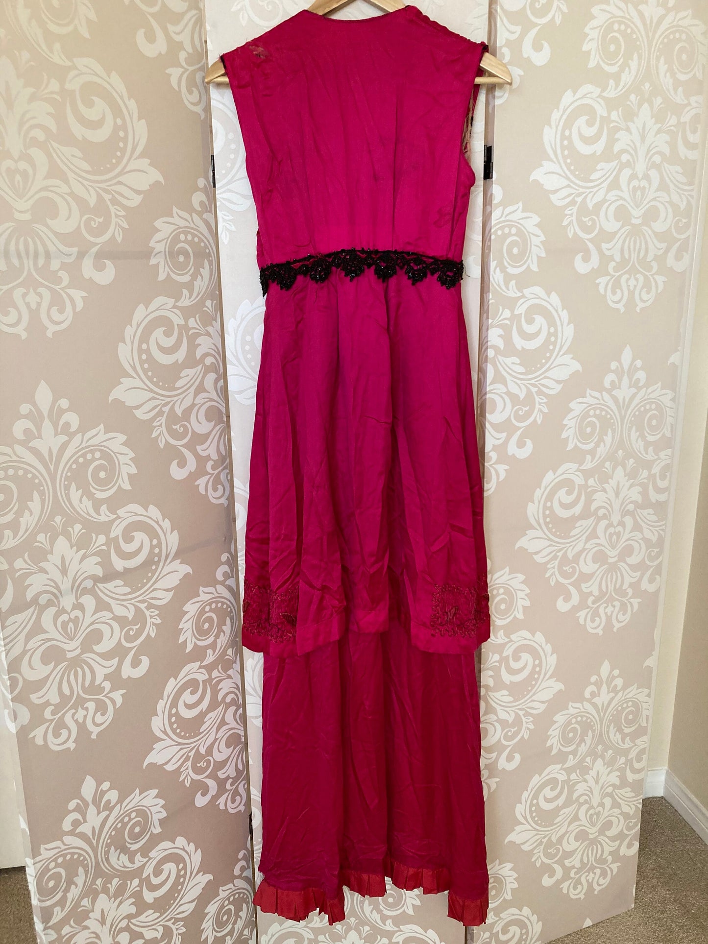 Shocking pink Edwardian era dress