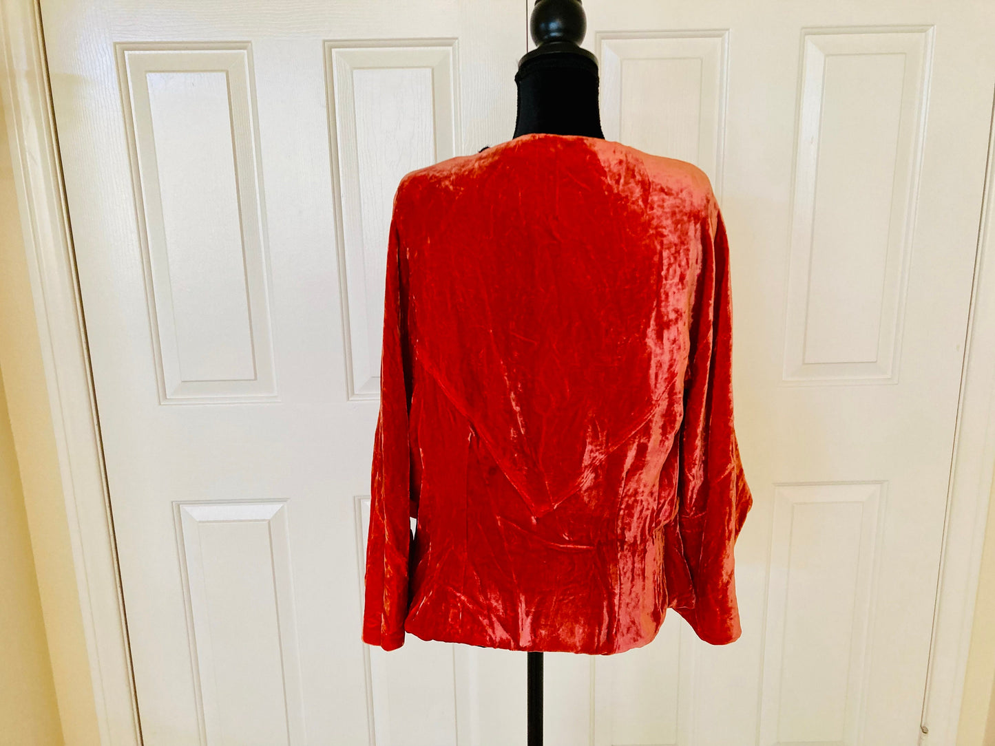 Pretty vintage 20s red/ orange crushed velvet jacket