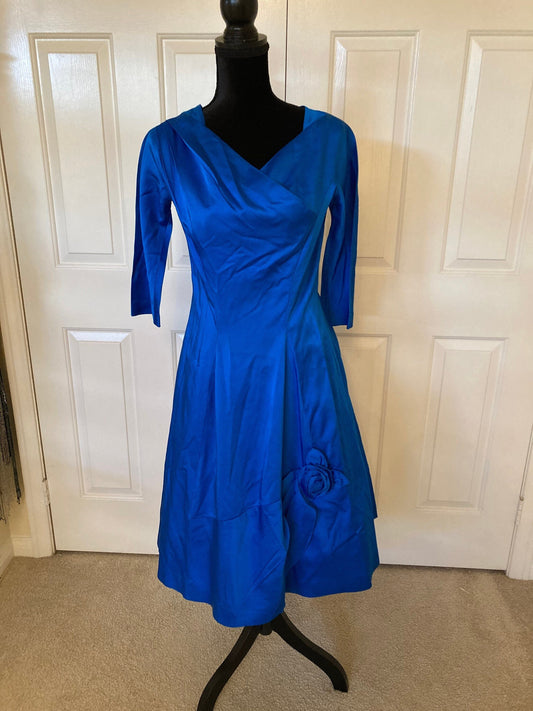 Gorgeous Vintage 50s sapphire blue circle dress